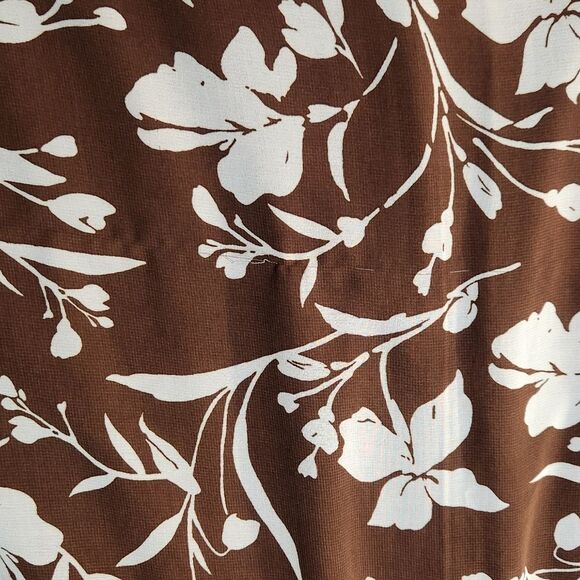 Lane Bryant Dress Long Sleeve Fit Flare Chiffon Fall‎ Brown Twee Cottage 18 1X - Picture 15 of 16